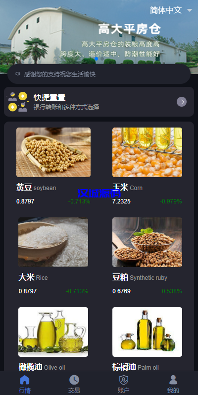 图片[1]-汉城海外/二开版微交易系统/粮食微盘系统/双语言微盘