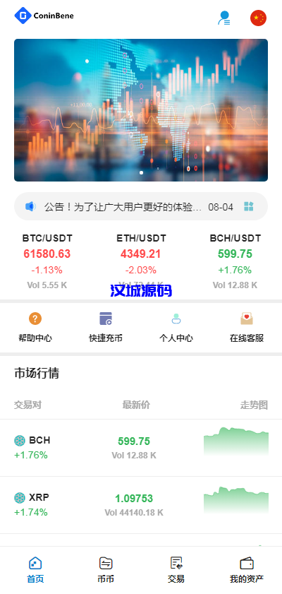 图片[1]-汉城海外/Bbank多语言交易所/USDT秒合约/杠杆/C2C法币交易/vue前端全开源
