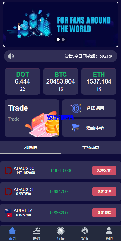 图片[1]-汉城海外/全新UI微盘系统/区块链微交易源码/秒合约虚拟币交易