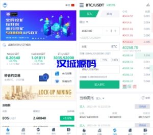 汉城海外/二开秒合约多语言交易所/锁仓挖矿/IEO认购/币币交易/法币交易/杠杆交易