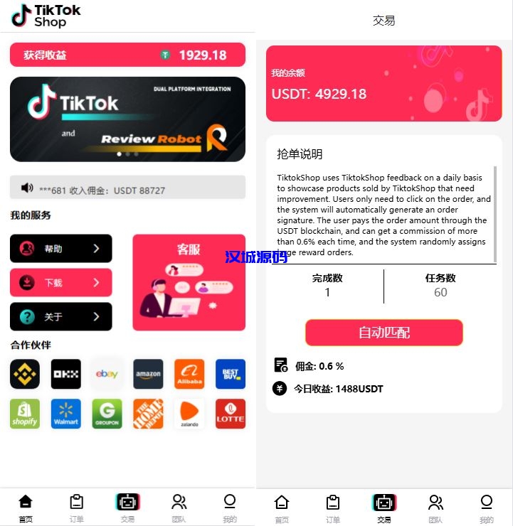 多语言tiktok抢单/海外tiktok刷单/分组/打针/前端vue源码-汉城海外源码