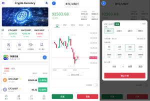 新UI海外微盘系统/虚拟币秒合约/多语言时间盘-汉城海外源码