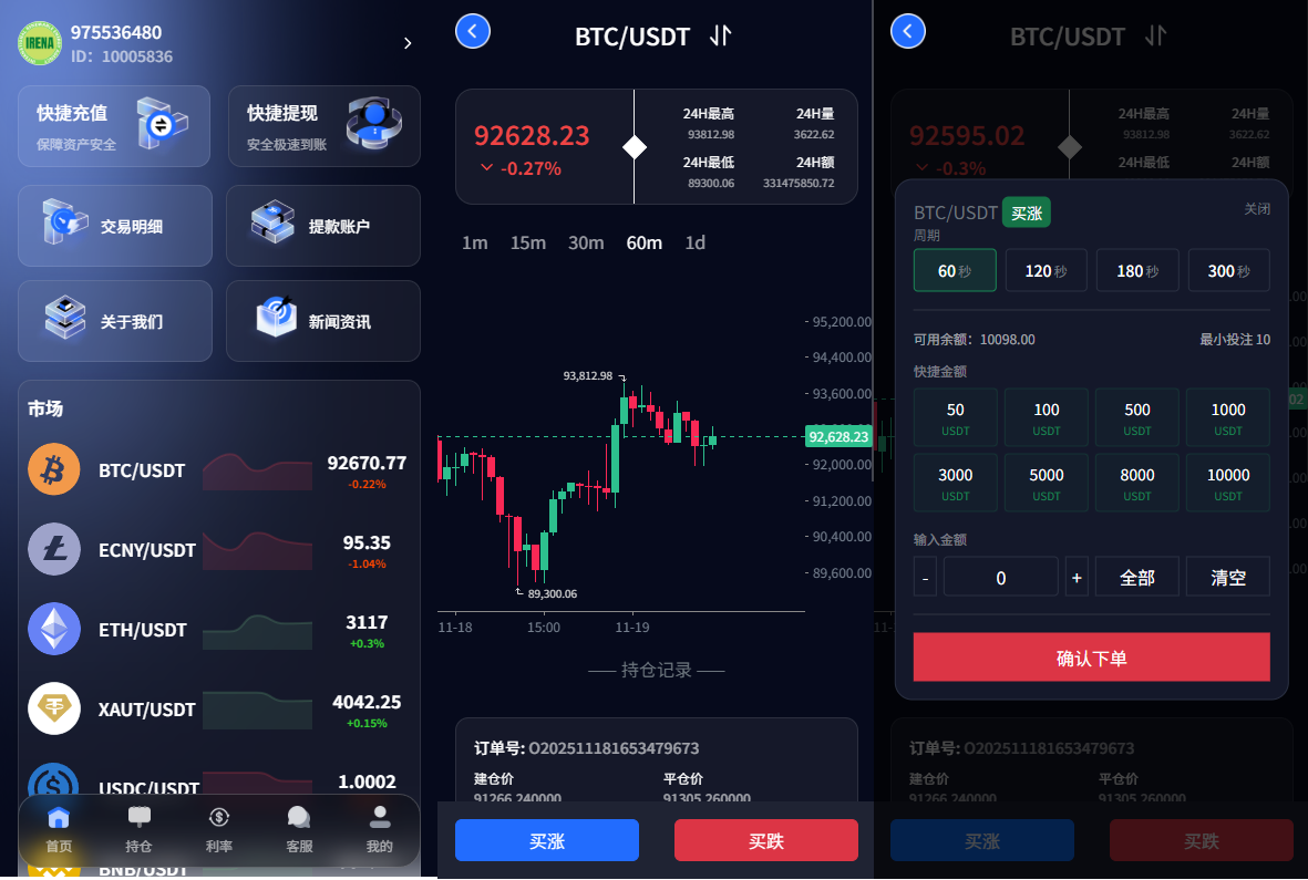 新版海外微盘系统#多语言微交易#虚拟币秒合约#时间盘-汉城海外源码